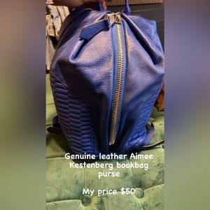 Gently used Genuine Leather Aimee Kestenburg bookbag purse w/ dustbag.
